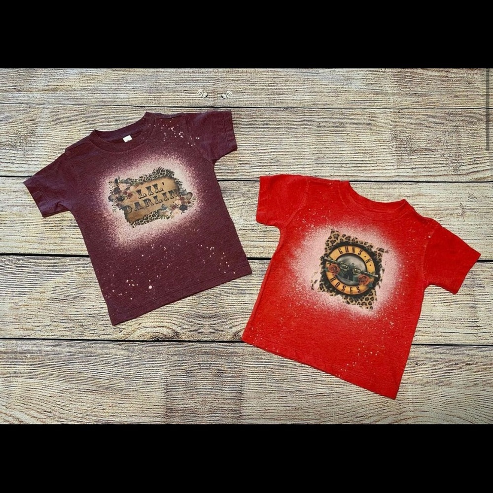 Women Bleached T shirt men designs and kid t shirt